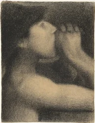 Echo, Study for &39;Banhistas em Asnieres&39;, 1883-4 (conte crayon on paper)